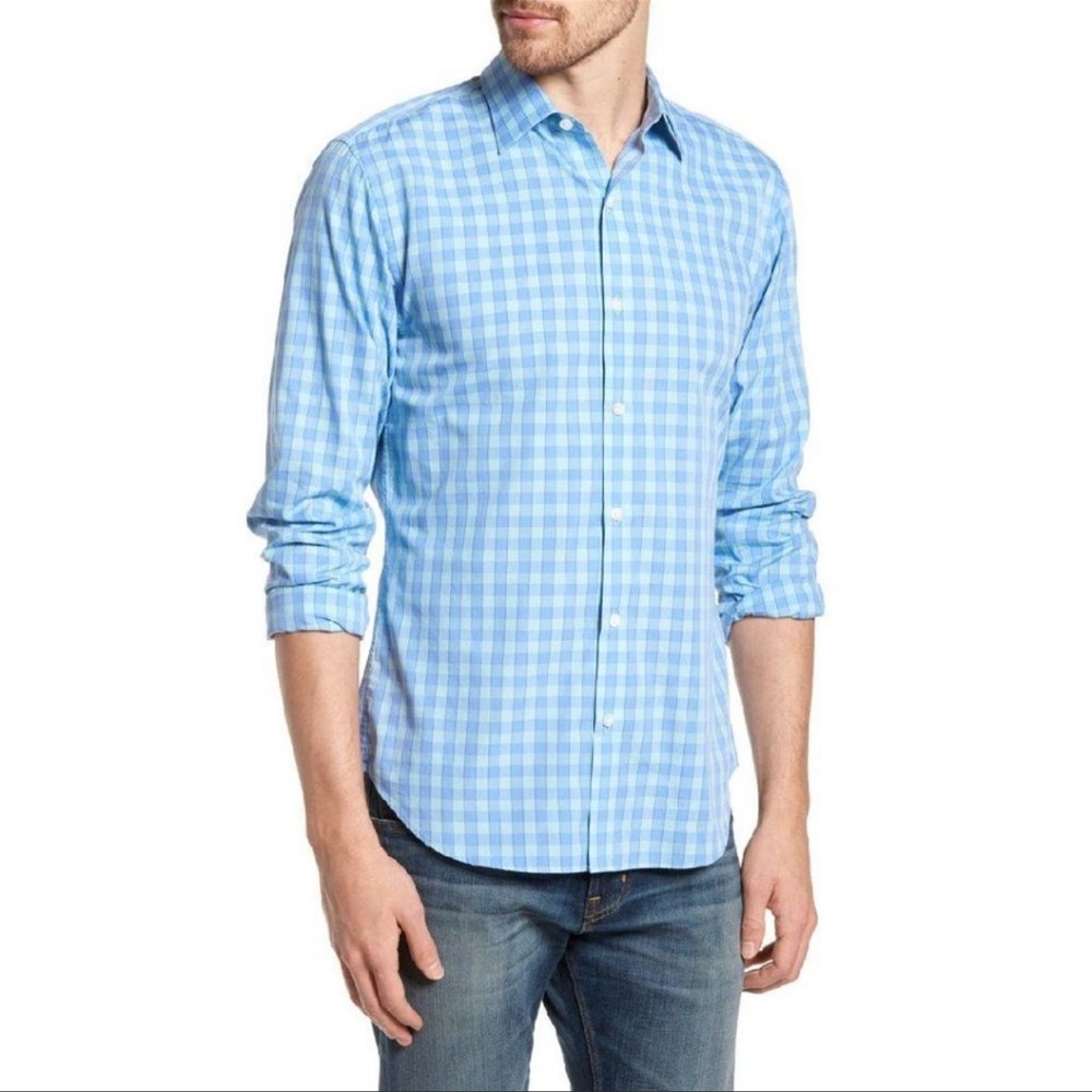 Bonobos Unbutton Down 2.0 Slim Fit Gingham Sport Shirt Sail Boat Gingham Size XS